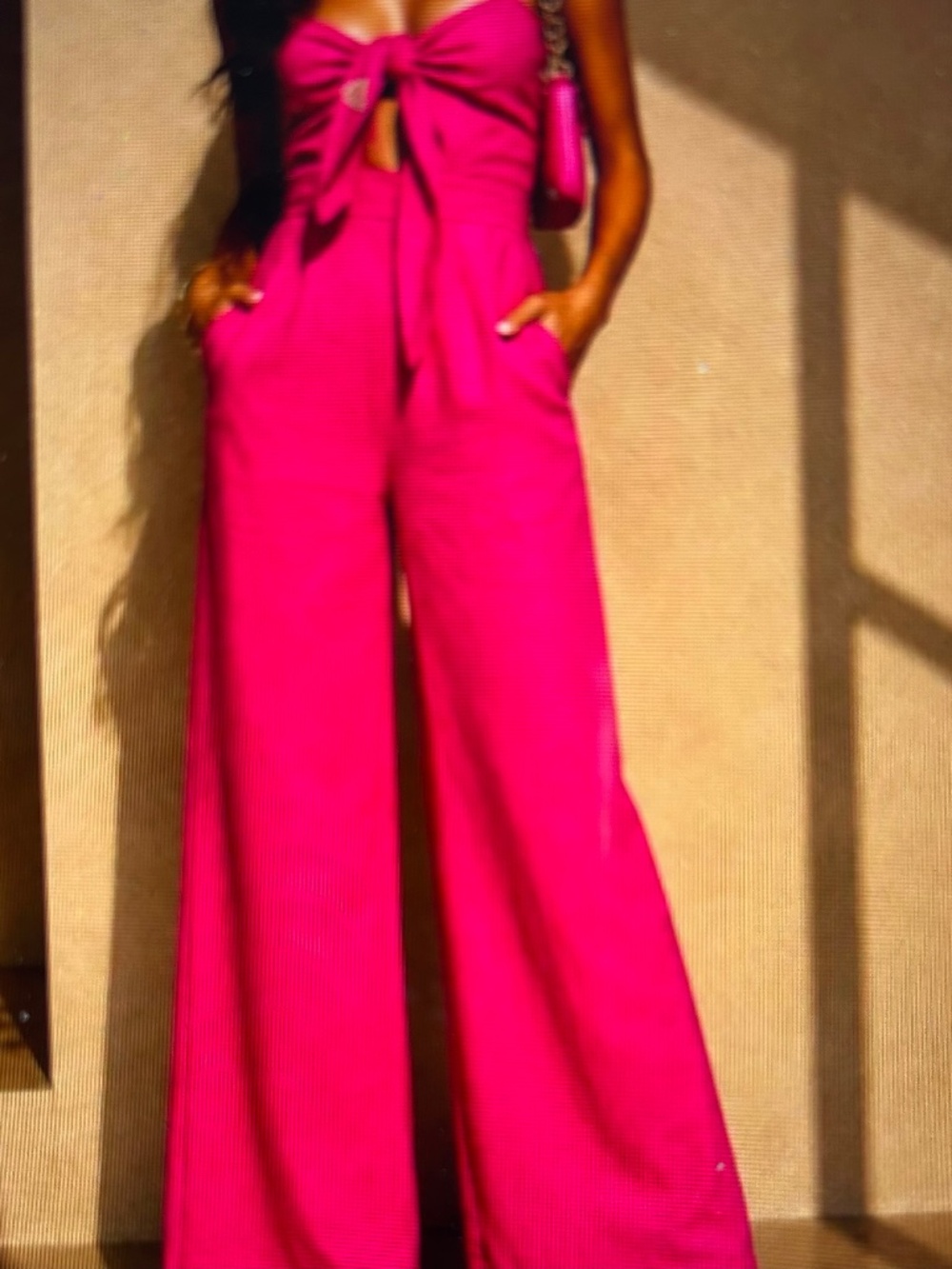 NWT Commense Linen Pink Jumpsuit Small